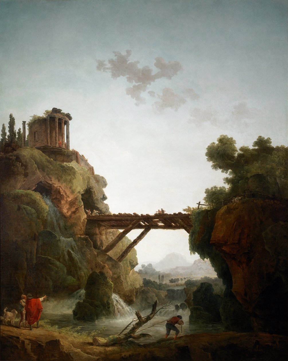 Fantastický výhled na Tivoli od Hubert Robert