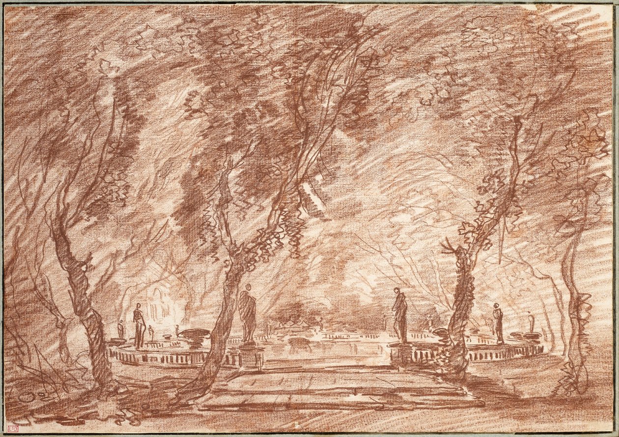 Fontána v parku od Hubert Robert