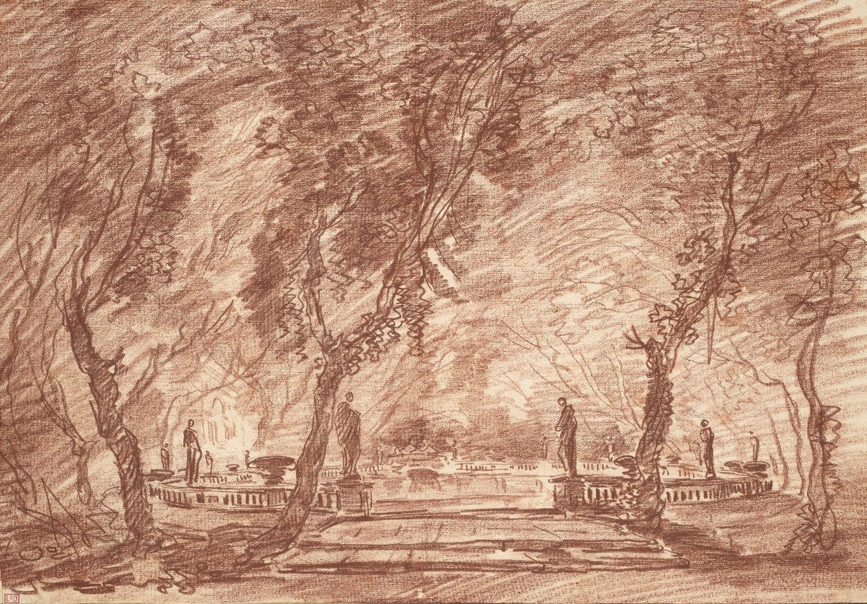 Fontána v parku, c.1765 od Hubert Robert