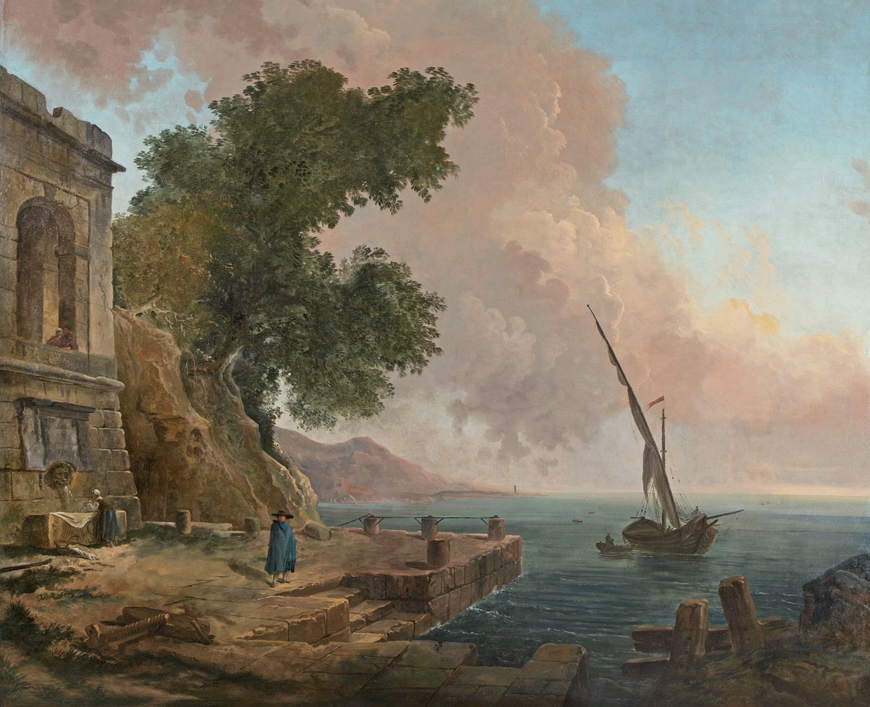 Francouzsky: Embarcadère méditerranéen od Hubert Robert