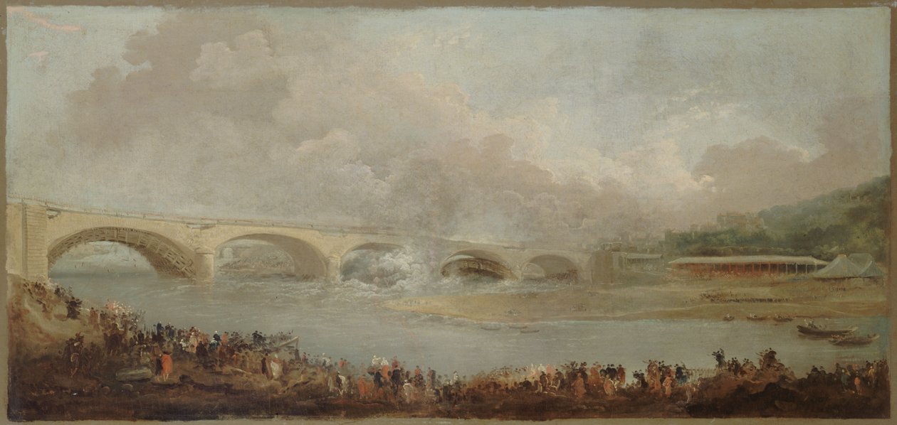 Francouzsky: Le décintrement du pont de Neuilly, le 22 septembre 1772. od Hubert Robert