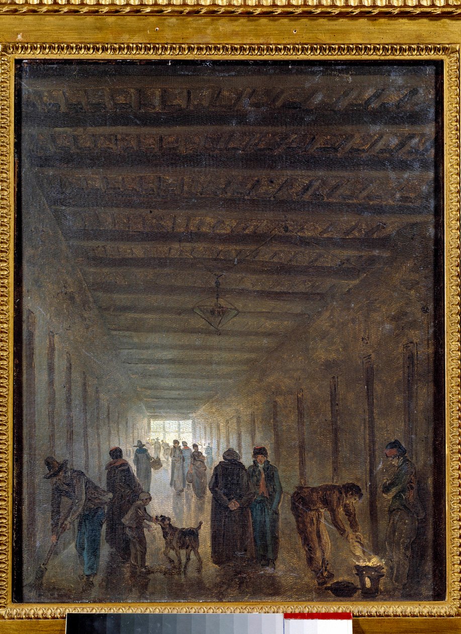 Francouzská revoluce: “” Chodby věznice Saint Lazare v roce 1793”” Obraz Huberta Roberta (1733-1808) 1793 Ne. 0,4x0,32m. Paříž, Carnavalet Museum od Hubert Robert