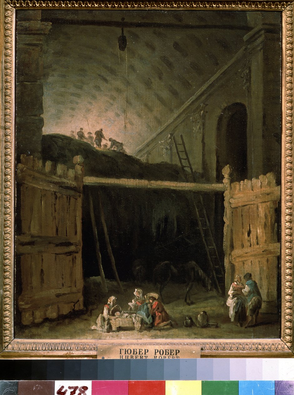 Senník v bazilice. Obraz Huberta Roberta (1733-1808), olej na plátně, cca 1790, francouzské umění. Státní muzeum výtvarných umění A. Puškina, Moskva. od Hubert Robert