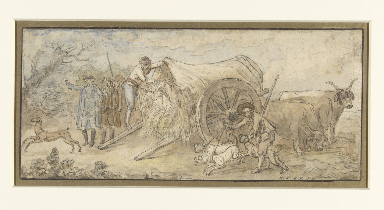 Krytý vůz v Campagna od Hubert Robert