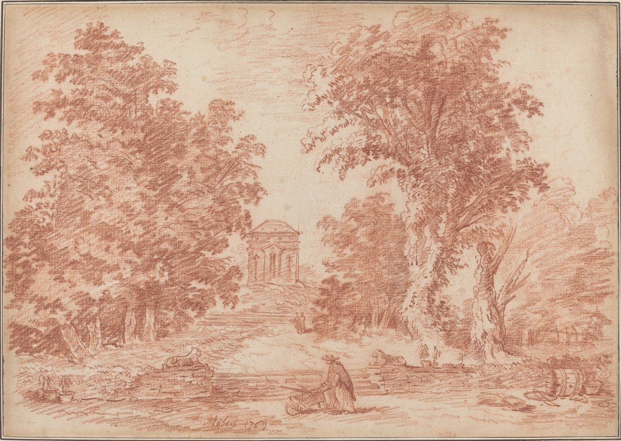 Italský park s Tempiettem od Hubert Robert