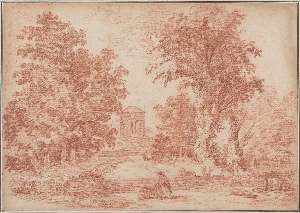 Italský park s Tempietto od Hubert Robert