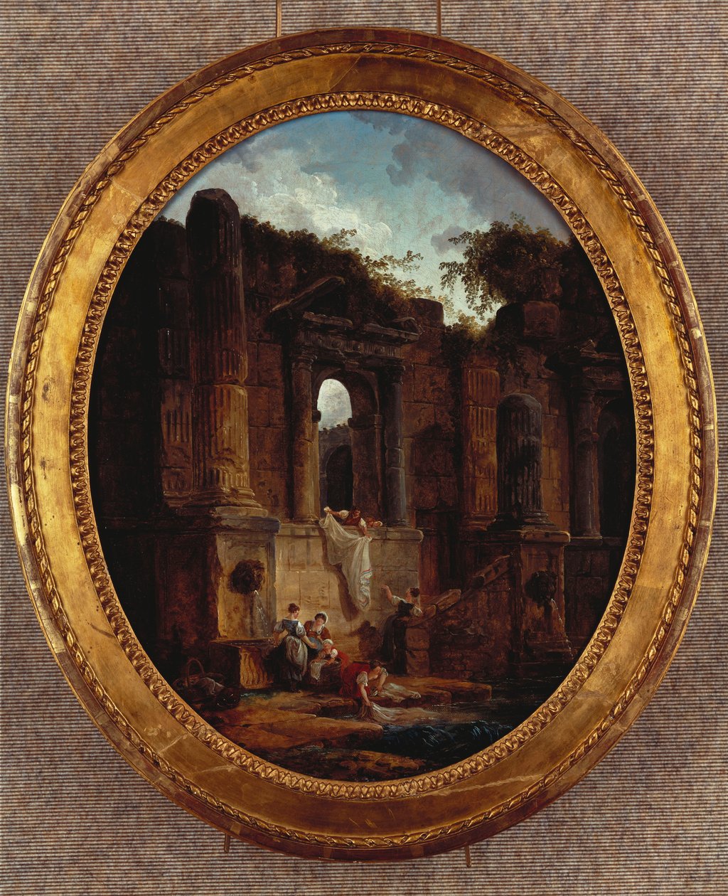 Krajina s ruinami (olej na plátně) od Hubert Robert