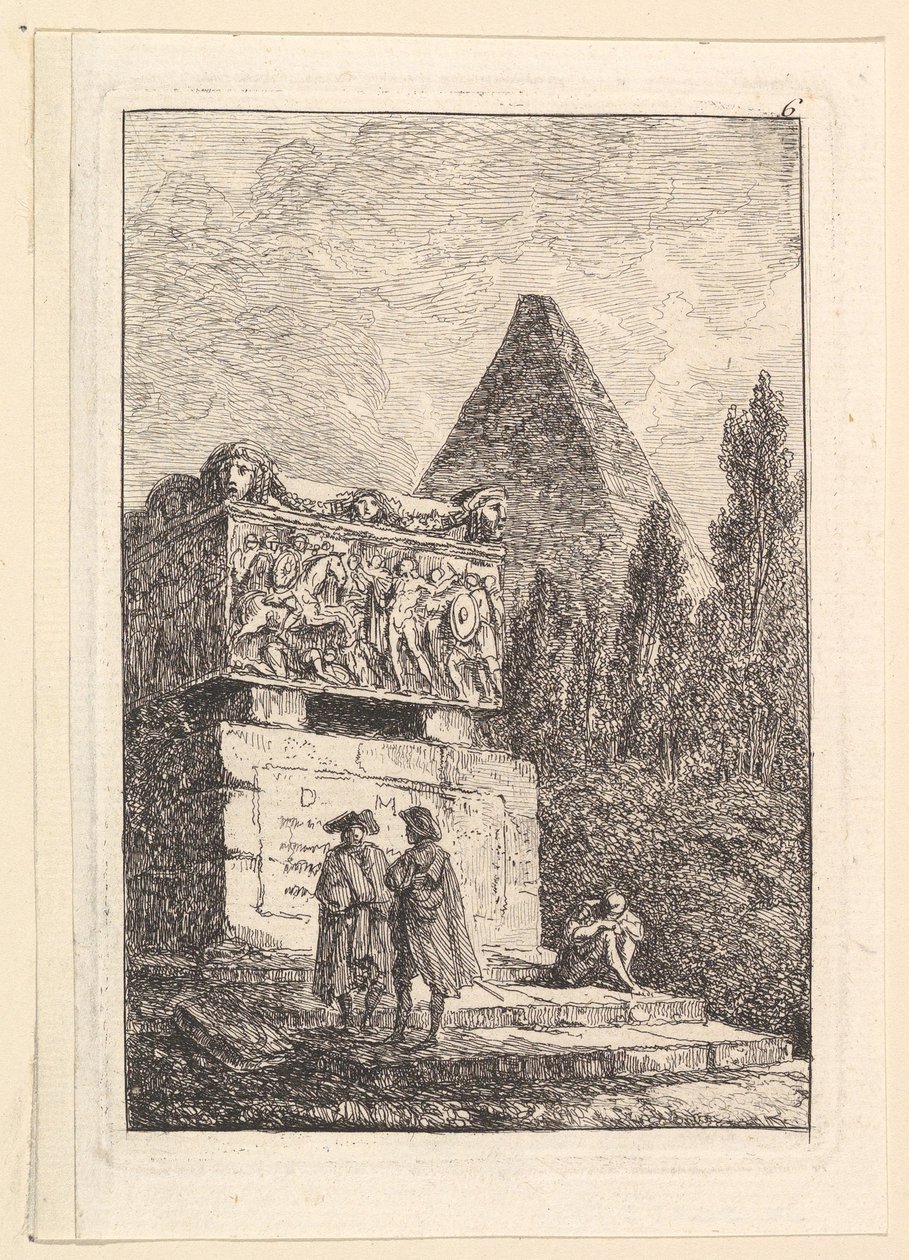 Sarkofág.n.d. od Hubert Robert