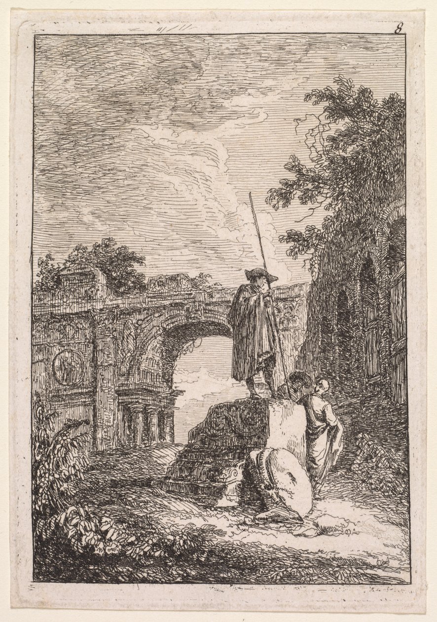 Večery v Římě: Arc de Triomphe od Hubert Robert
