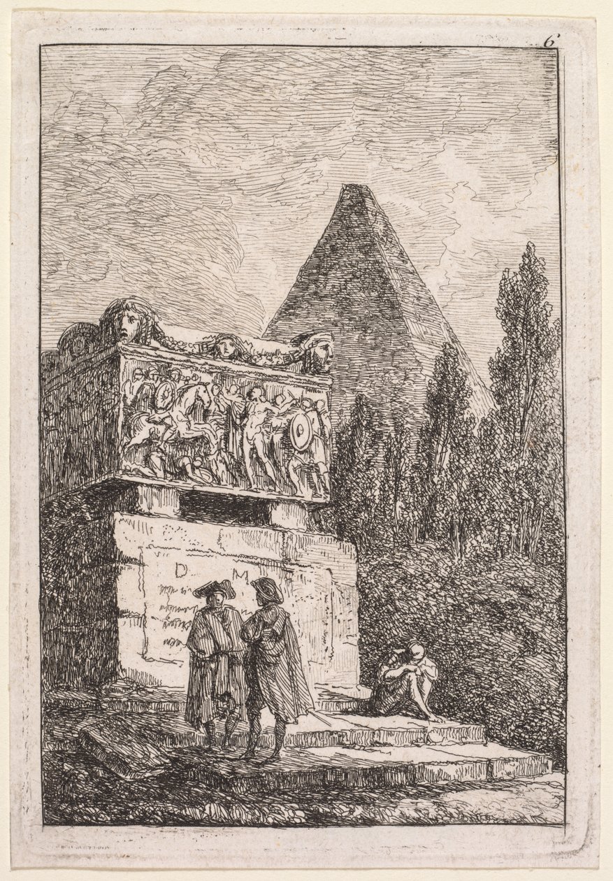 Večery Říma: Sarkofág, 1763-1764. od Hubert Robert