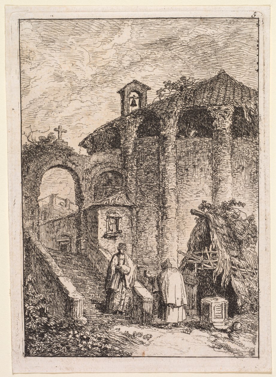 Večery v Římě: Starověký chrám od Hubert Robert