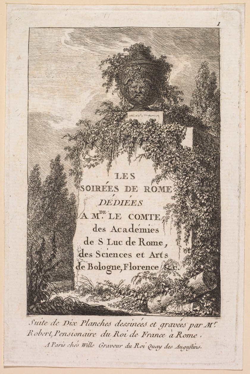 Les Soirées de Rome: Titulní strana, 1763-1764. od Hubert Robert