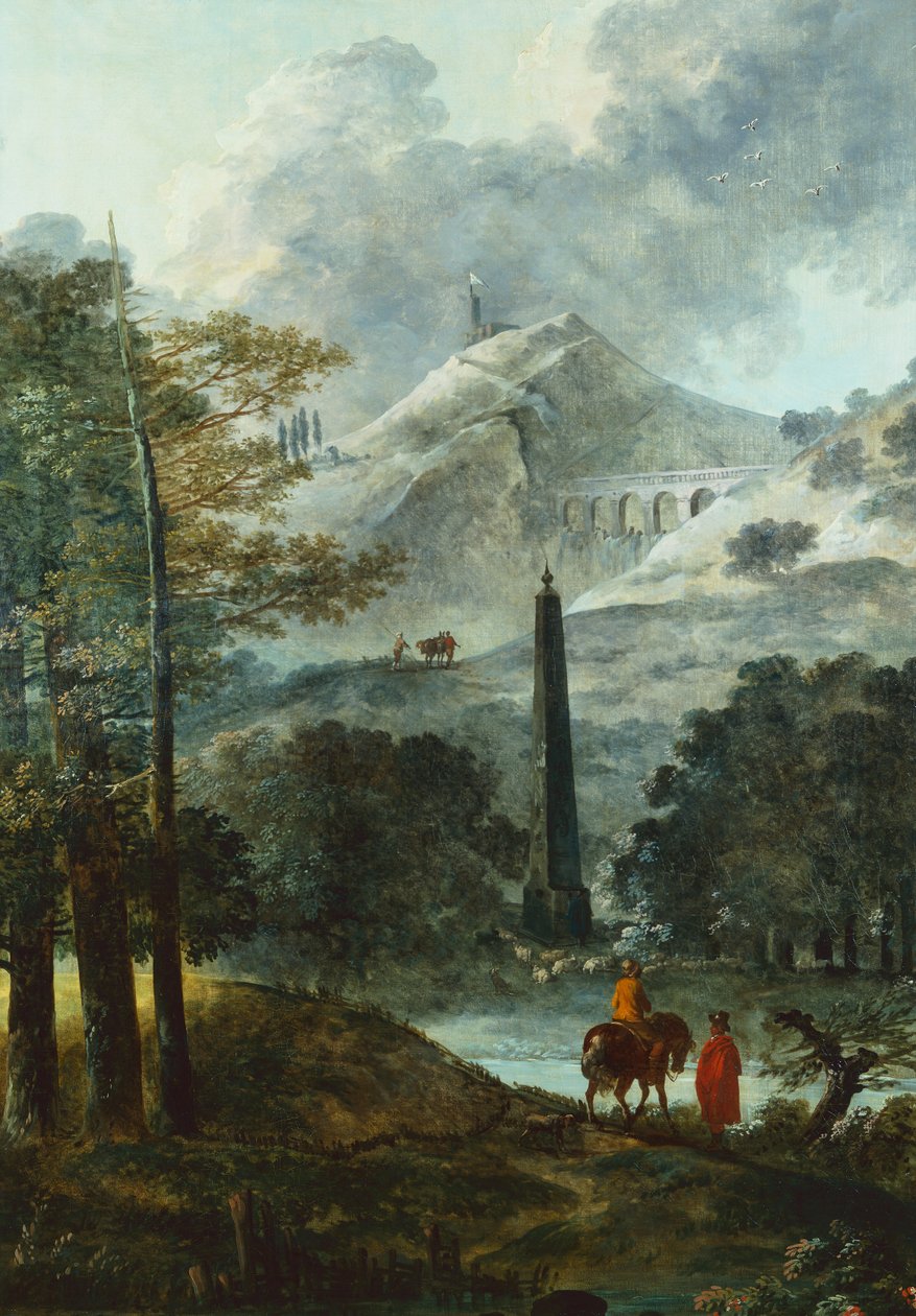 Horská krajina s obeliskem (olej na plátně) od Hubert Robert