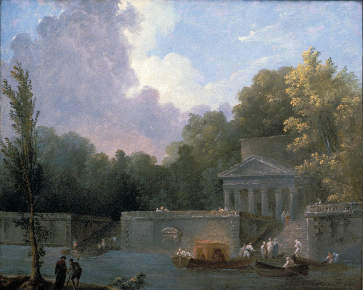 Scéna v parku od Hubert Robert