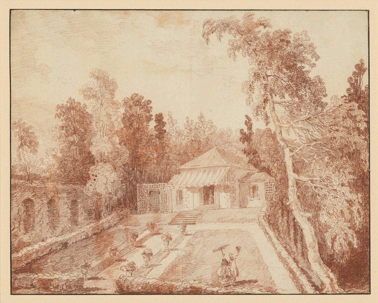 Pavilon v parku od Hubert Robert