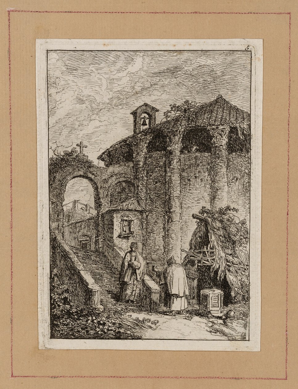 Pátá deska z Večerů v Římě od Hubert Robert