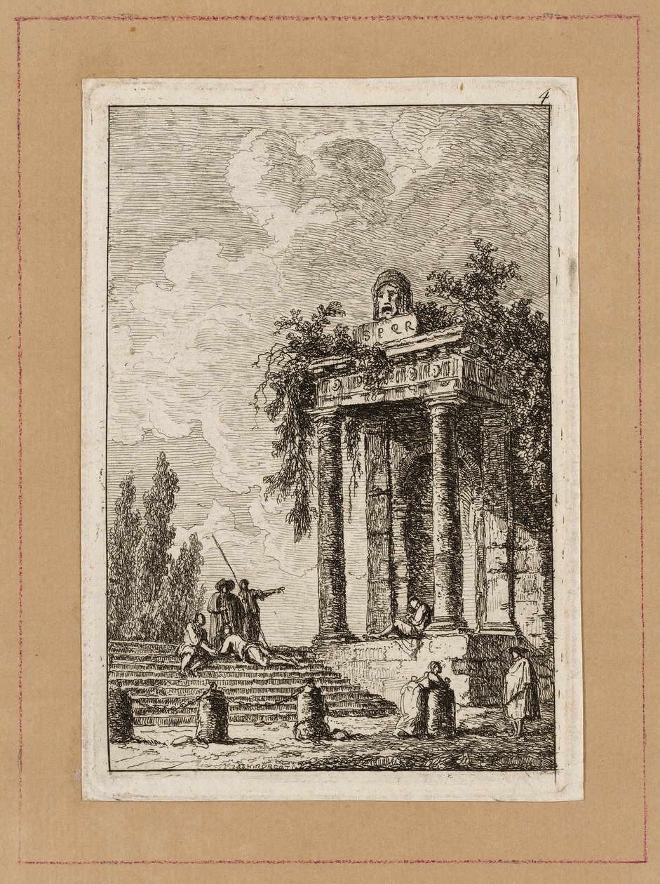 Deska čtyři z Večerů v Římě od Hubert Robert