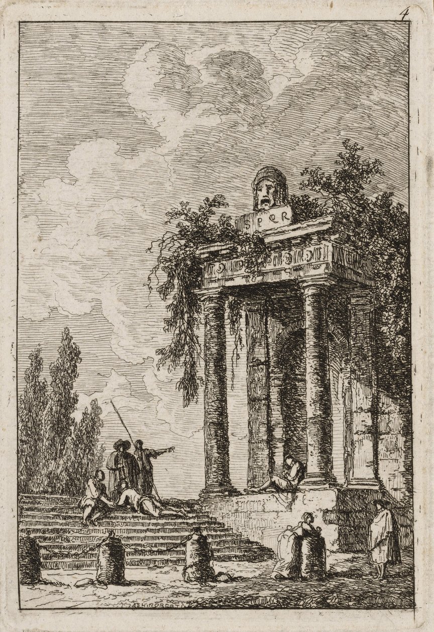 Deska čtyři z večerů v Římě, 1763-64 od Hubert Robert