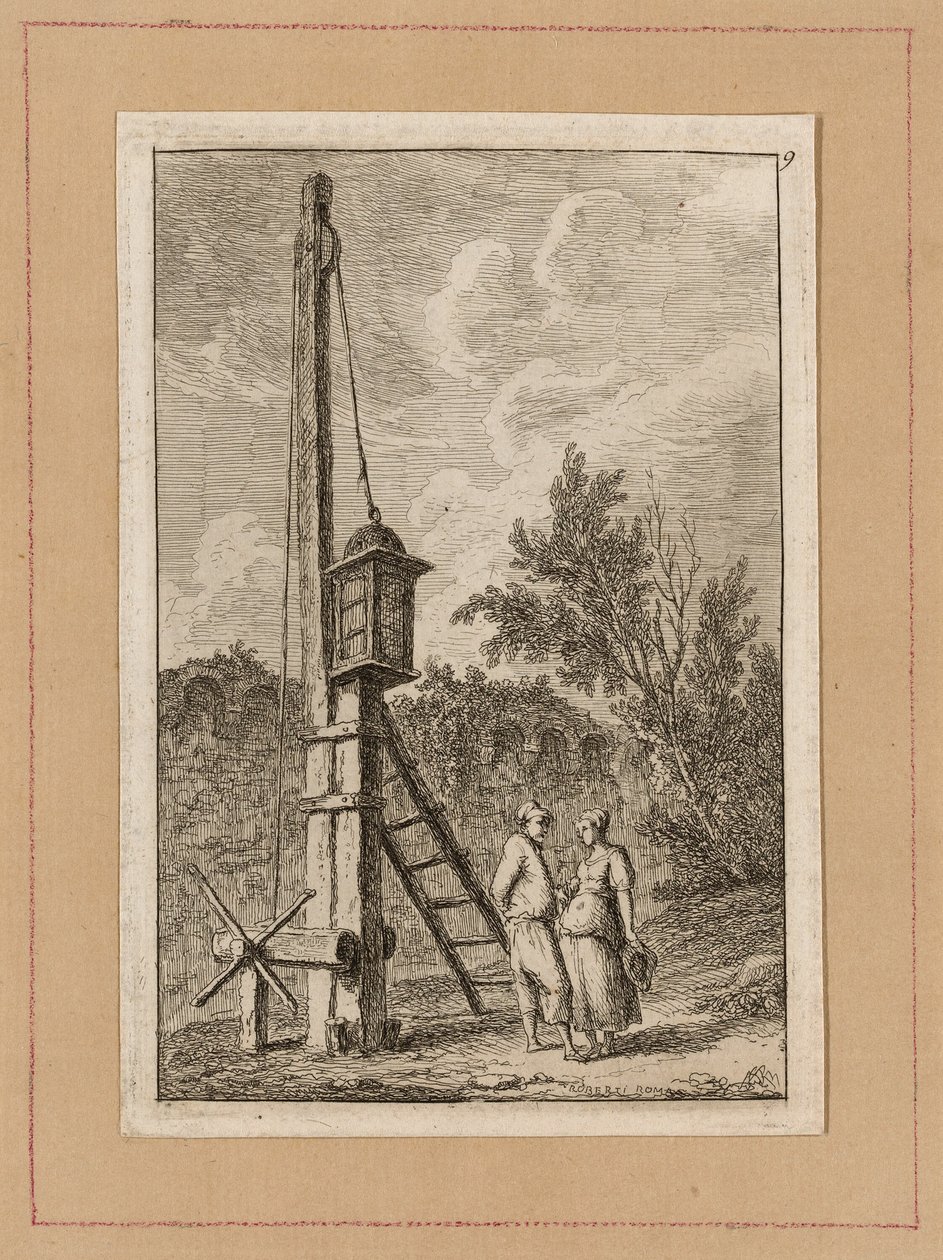 Devátá deska z Večerů v Římě od Hubert Robert