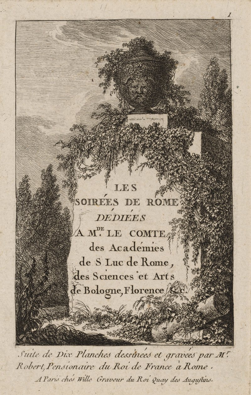 Deska jedna z Večerů v Římě od Hubert Robert