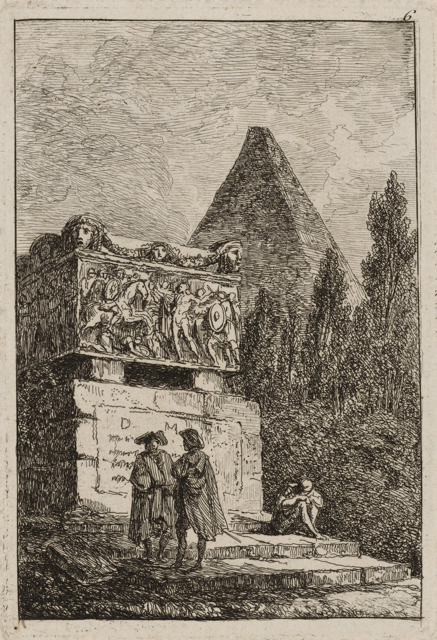 Šestá deska z večerů v Římě, 1763-64 od Hubert Robert