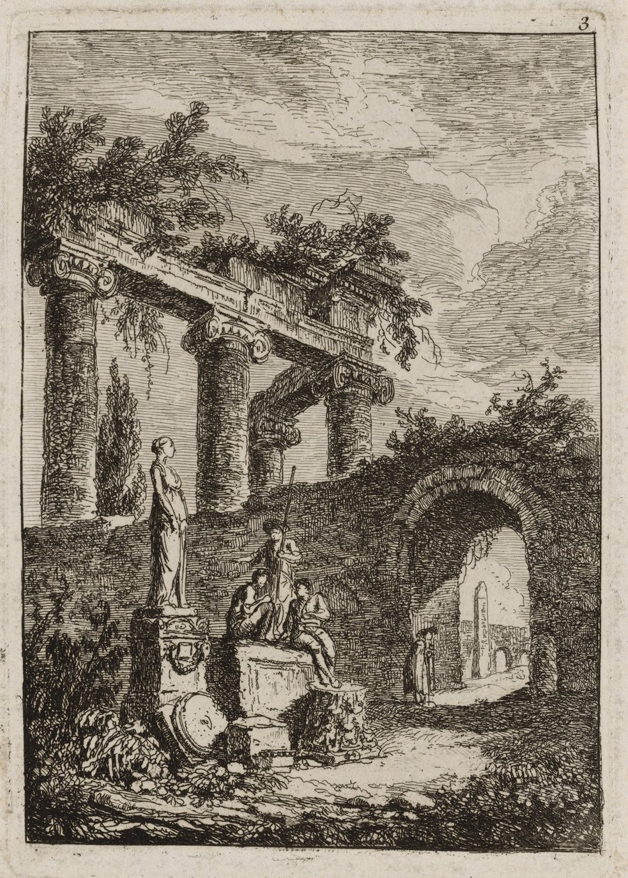 Třetí deska z večerů v Římě od Hubert Robert