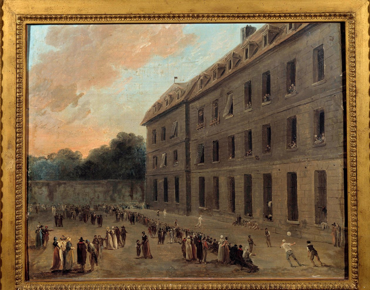 Rekreace vězňů v Saint Lazare: balónová část Malba Huberta Roberta (1733-1808) 1794 Ne. 0,33x0,41 m Paříž, Musee Carnavalet od Hubert Robert