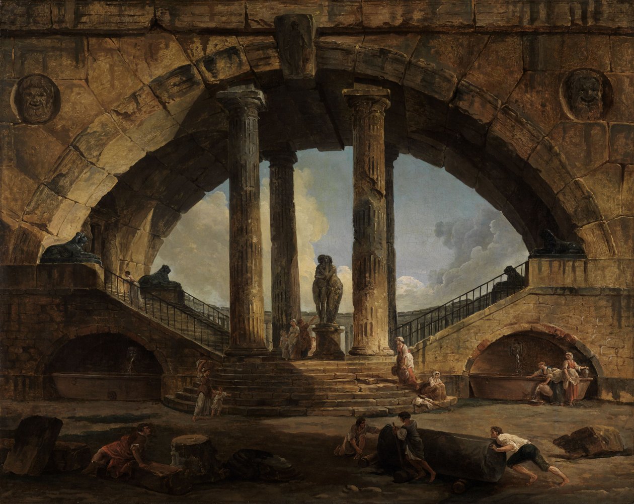 Římská fantastická veduta od Hubert Robert
