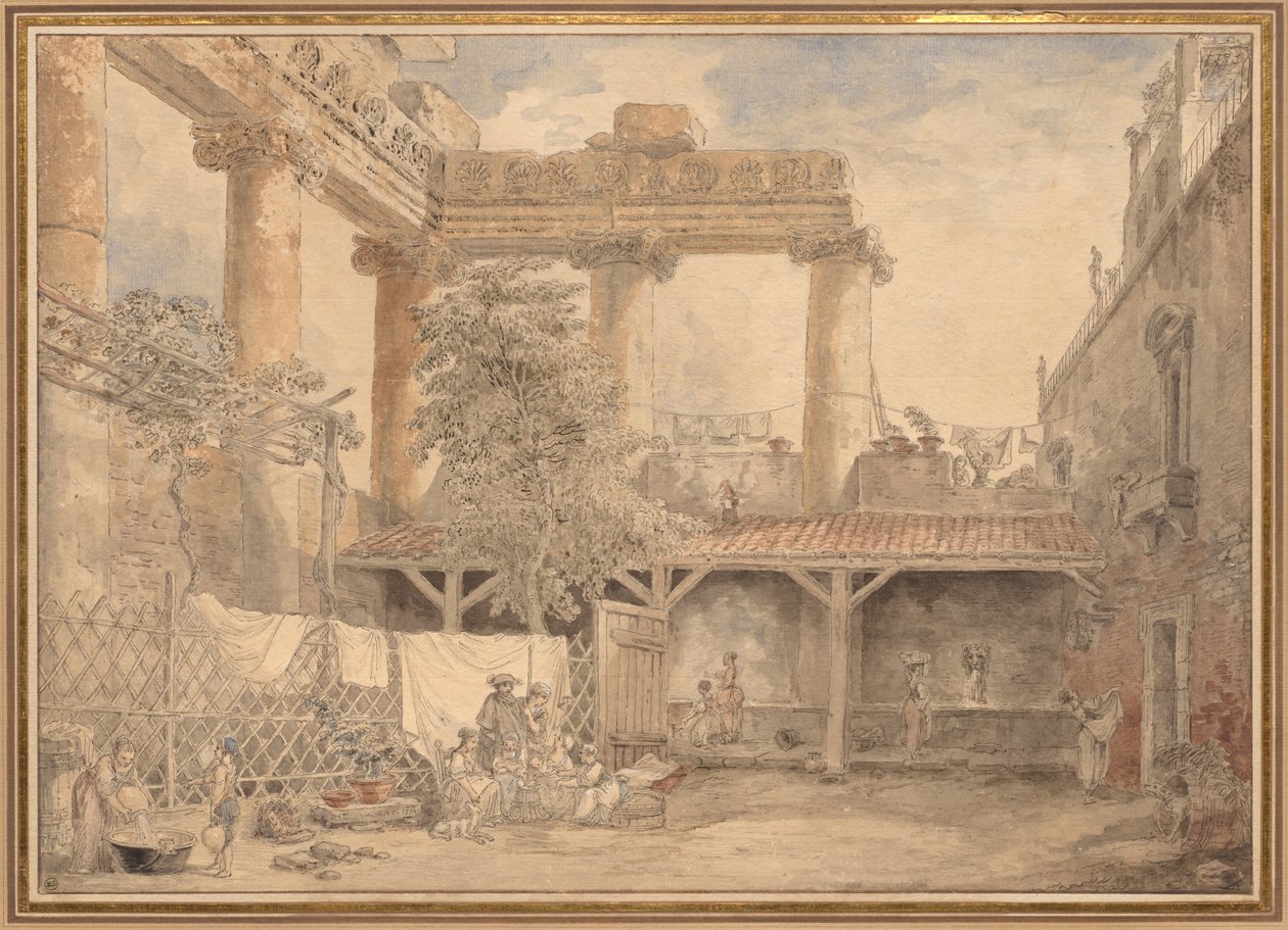 Římské ruiny, Villa Pamfili, 1774. od Hubert Robert