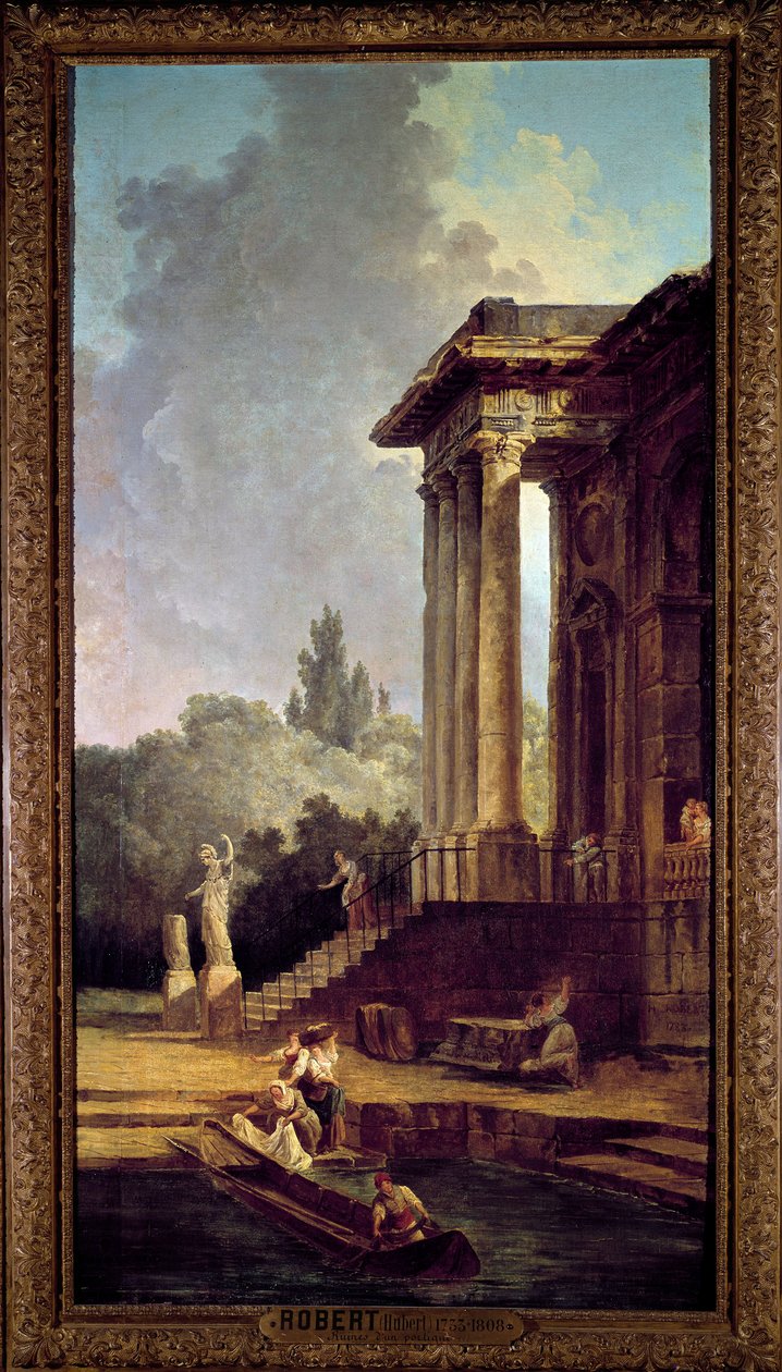 Ruiny portiku Obraz Huberta Roberta (1733-1808) Musee du chateau de Maisons Laffitte z 18. století (Maisons-Laffitte) od Hubert Robert