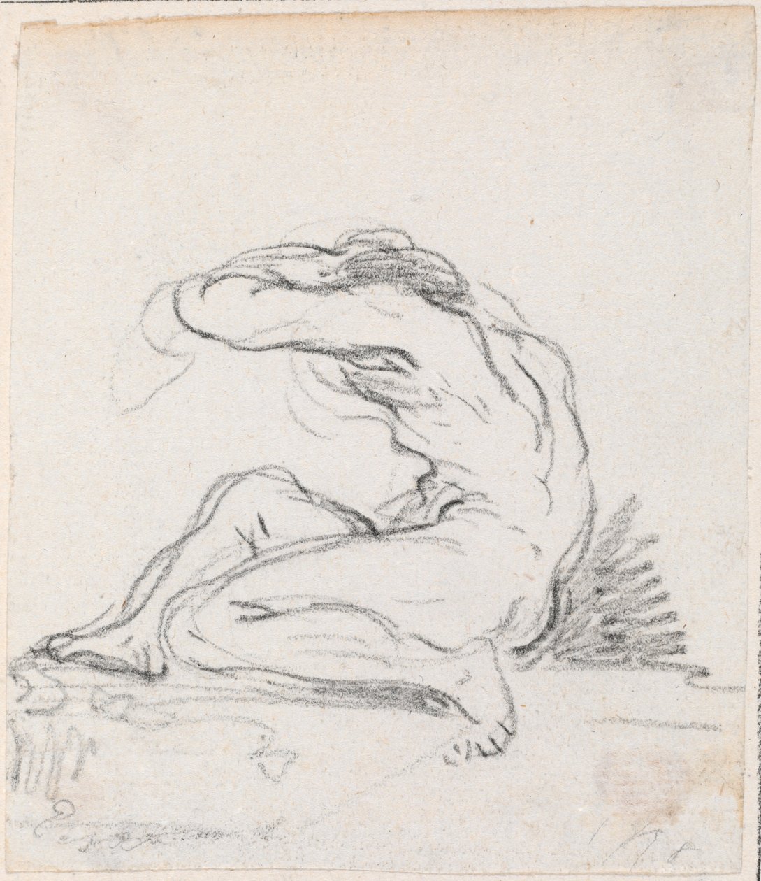 Seated Male Nude with Arm over Head, Seen from the Side   1222201   cs       czech Successfully Translated  Original: Flemish tapestry. The Glorification of the holy Cross. 17th century. Property of the church Sint-Walburgakerk Oudenaarde (Dekenij van de S od Hubert Robert