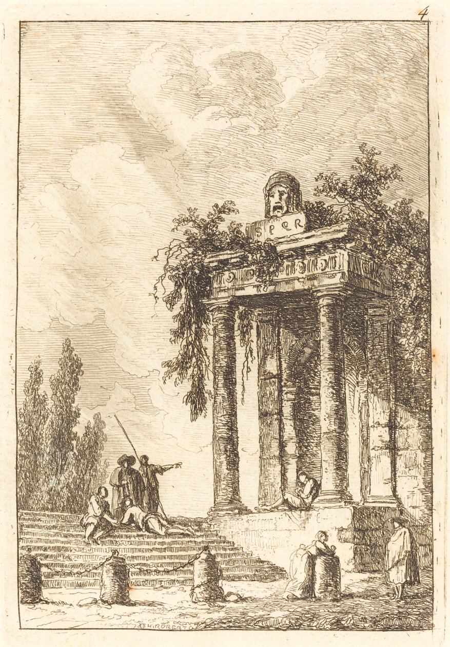 Kroky ke čtyřem orientačním bodům od Hubert Robert