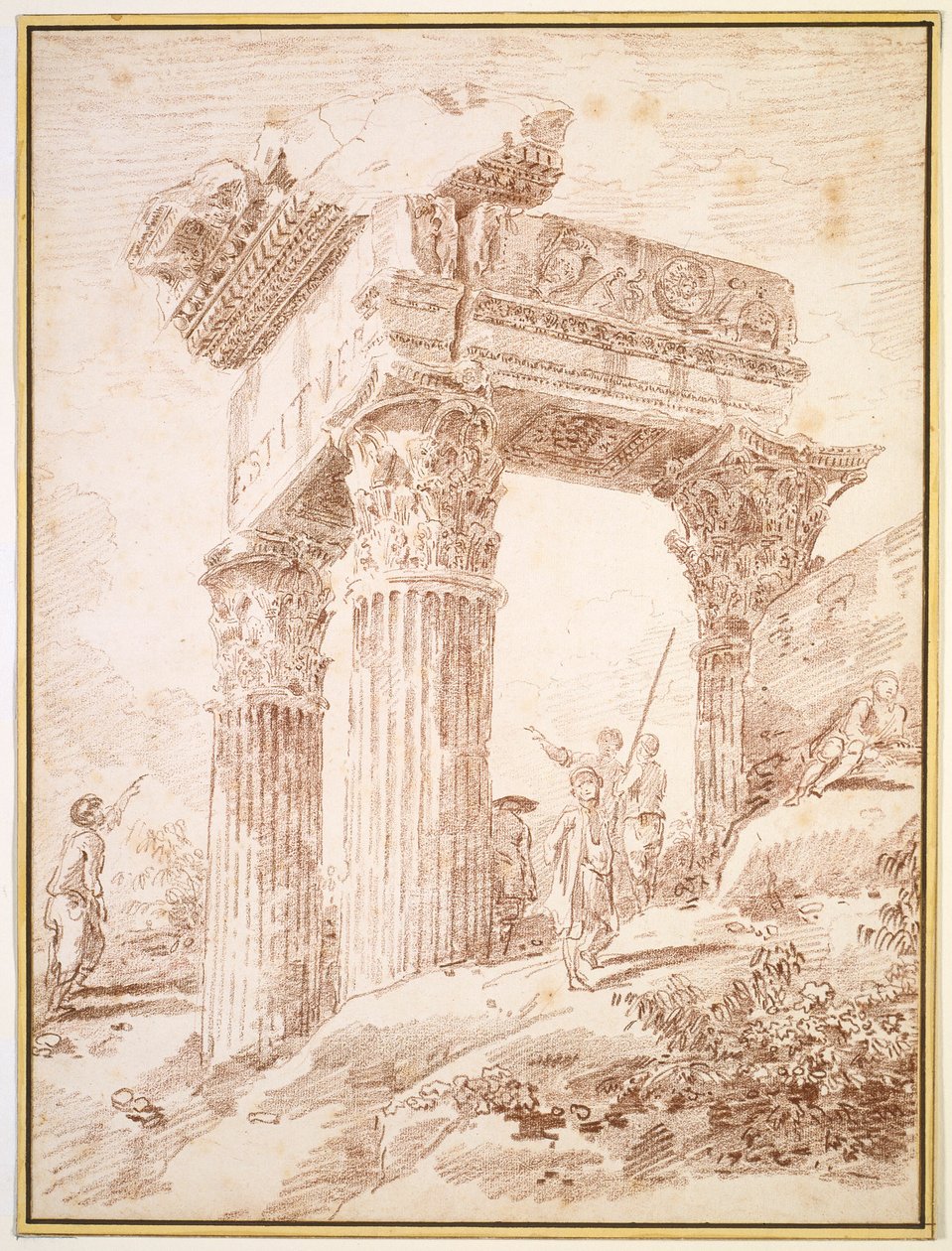 Vespasiánův chrám od Hubert Robert