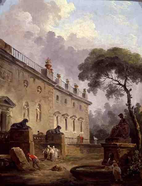 Terasa vily Madama (olej na panelu) od Hubert Robert