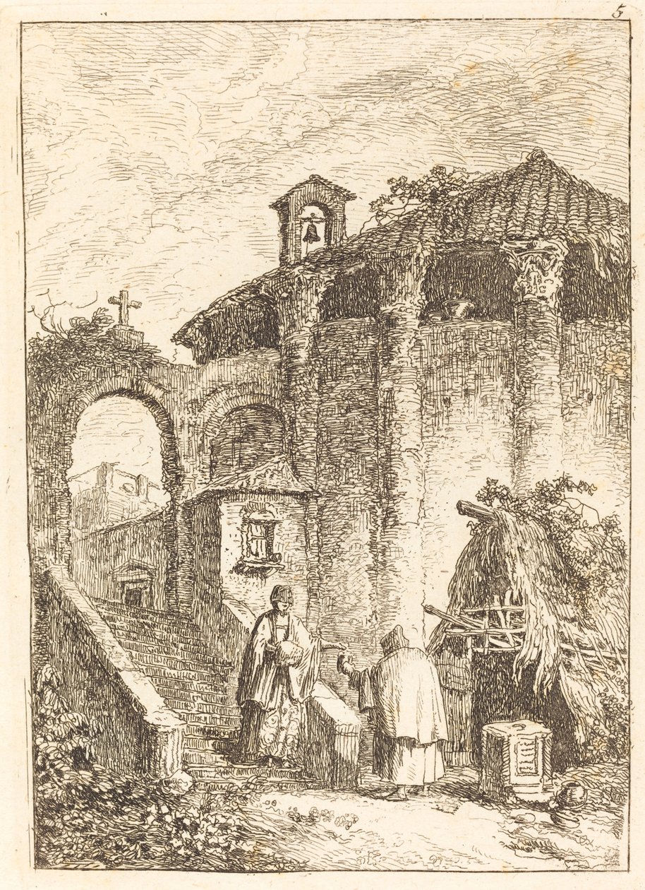 Starověký chrám od Hubert Robert