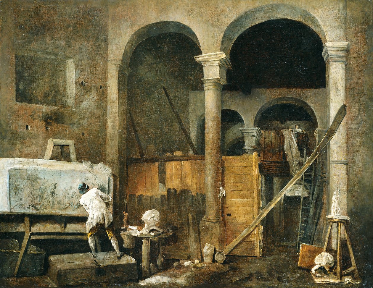 Umělcův ateliér od Hubert Robert