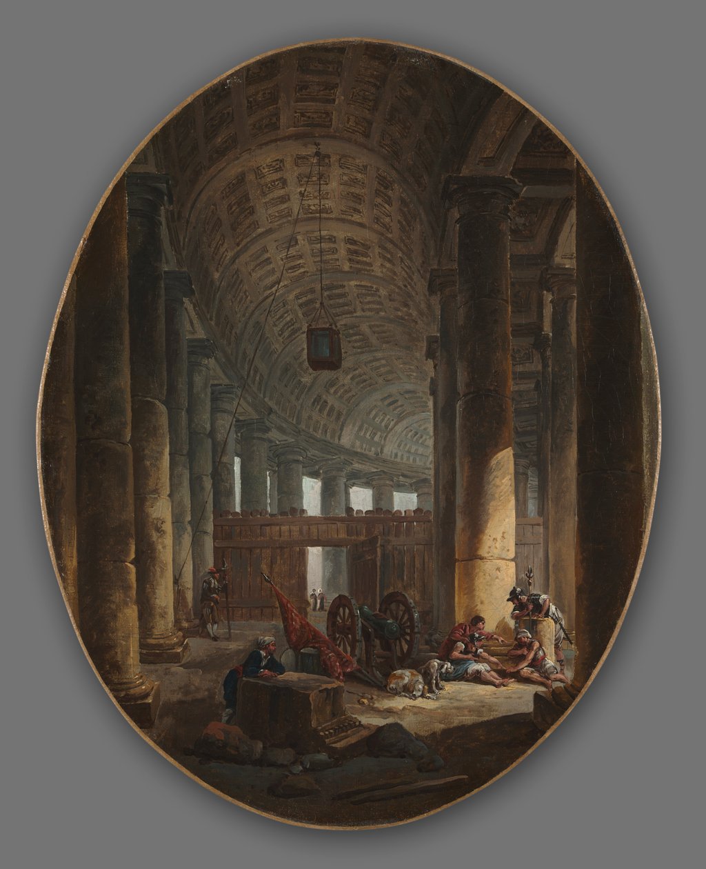 Kolonáda svatého Petra, Řím, během konkláve, c.1769. od Hubert Robert
