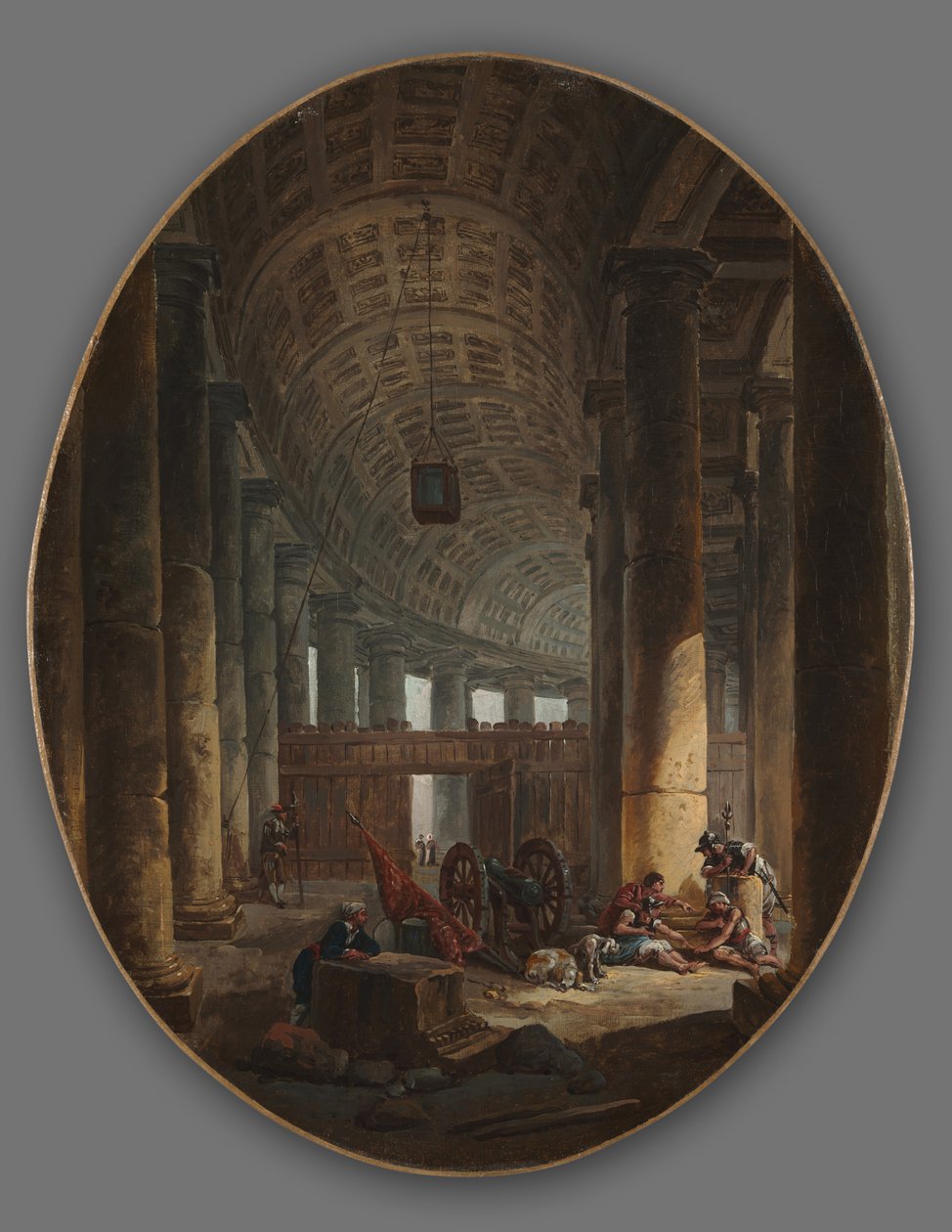 Kolonáda svatého Petra, Řím, během konkláve, c.1769 od Hubert Robert