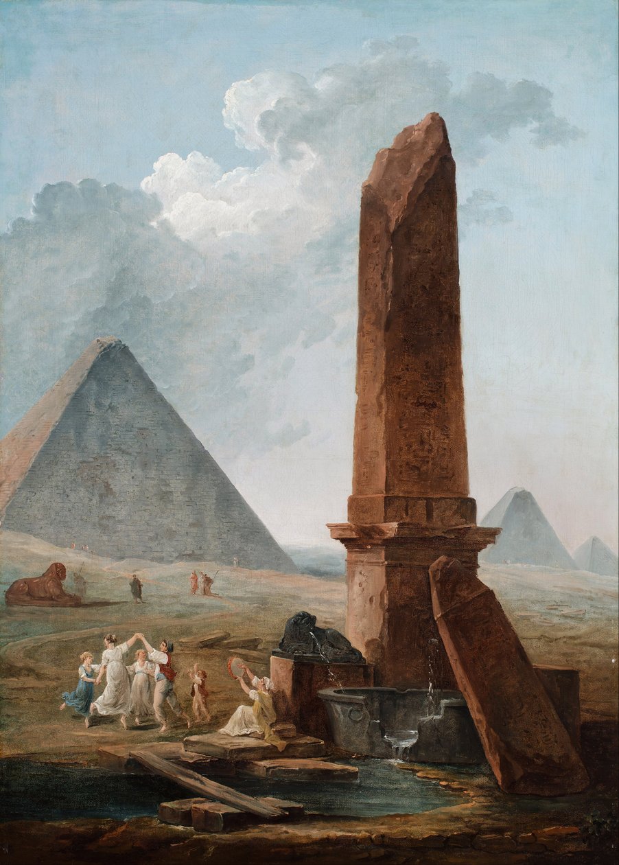 Farandole uprostřed egyptských památek od Hubert Robert