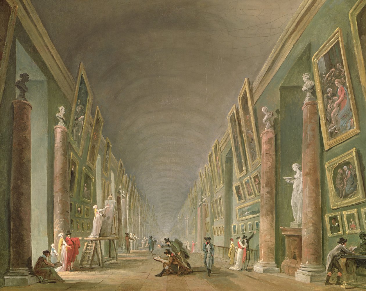Velká galerie v Louvru v letech 1801 až 1805 (olej na plátně) od Hubert Robert