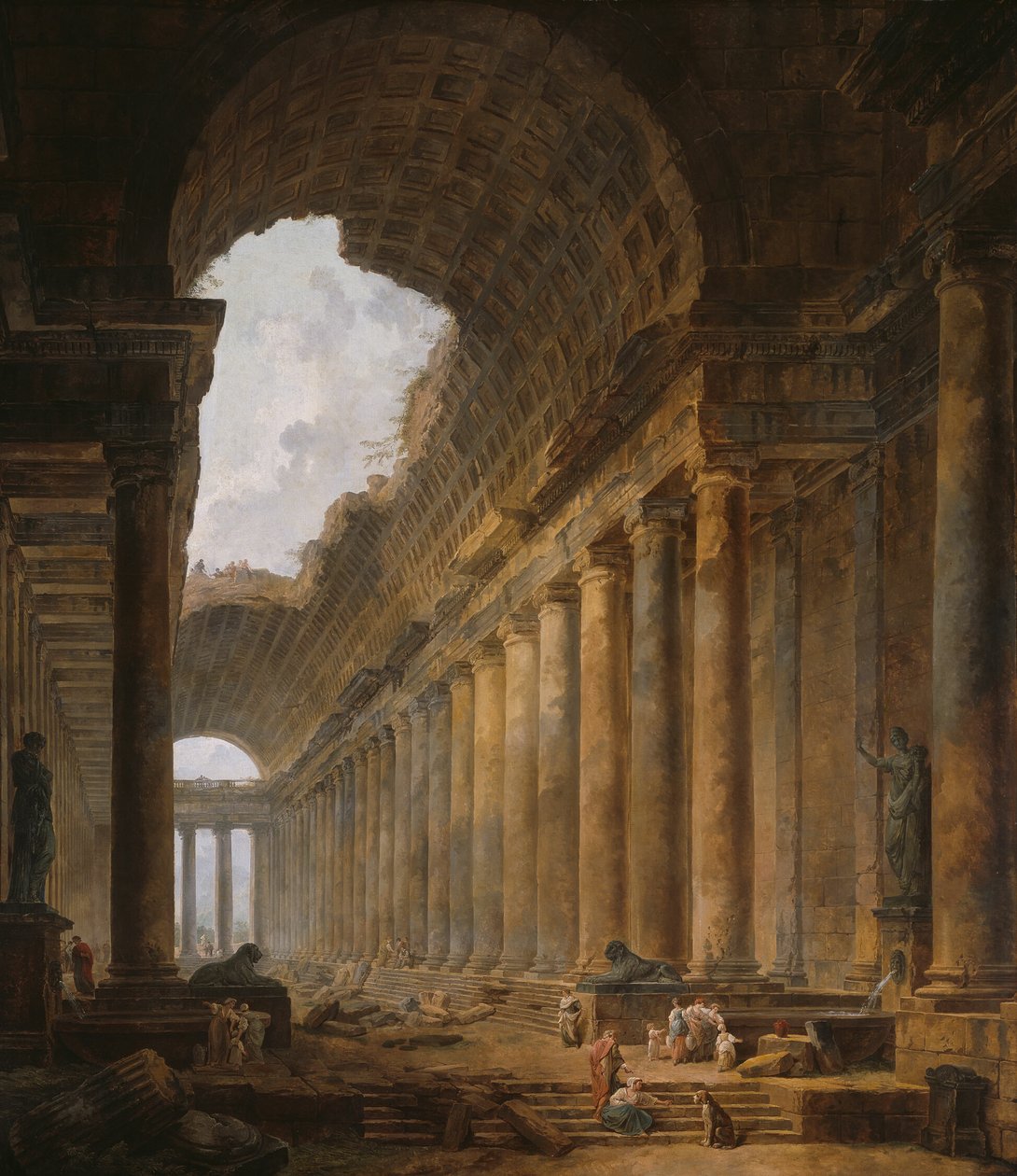 Starý chrám od Hubert Robert