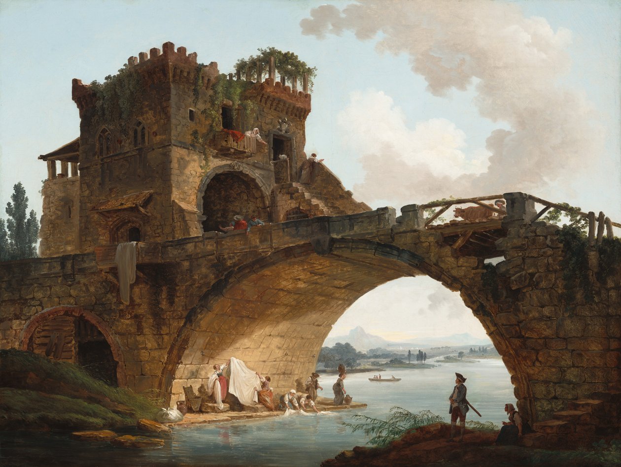 Platový most od Hubert Robert