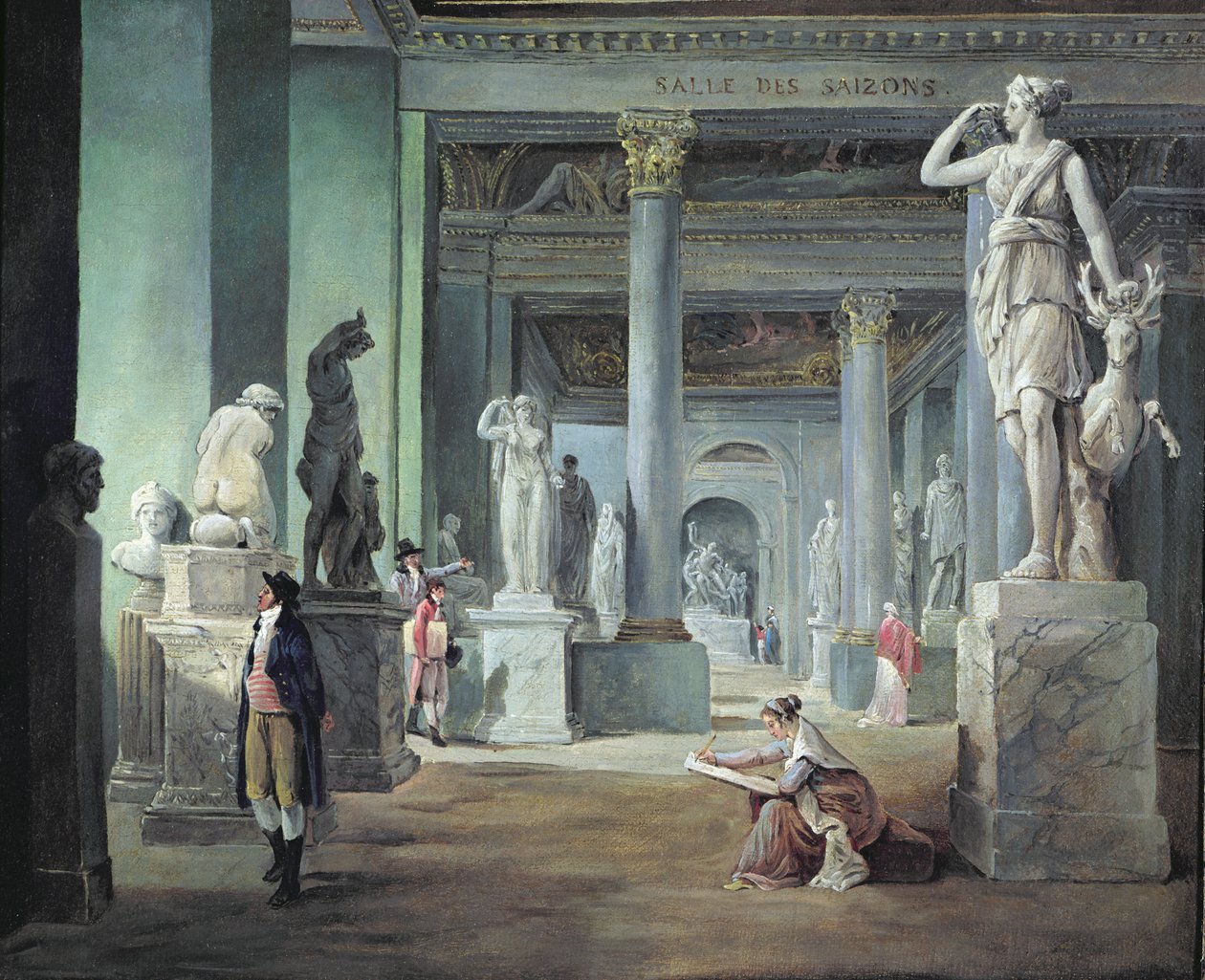 Salle des Saisons v Louvru, kolem roku 1802 (olej na plátně) od Hubert Robert