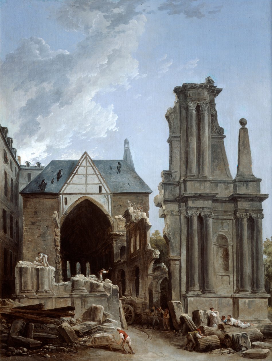 Demolice kostela Feuillants, 1805 od Hubert Robert