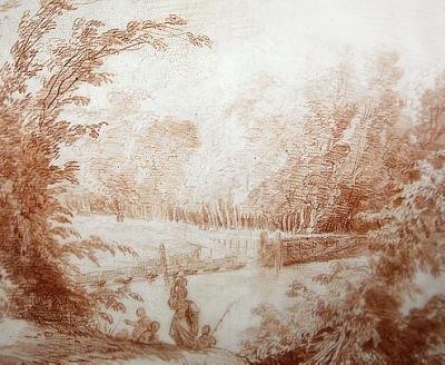 Zahrada venkovského sídla Clauda-Henriho Wateleta v Le Moulin-Joli (červená křída na papíře) od Hubert Robert