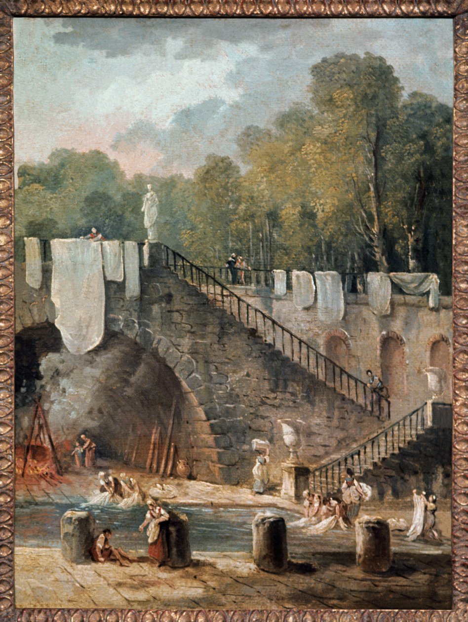 Mytí. 18. století (olej na plátně) od Hubert Robert