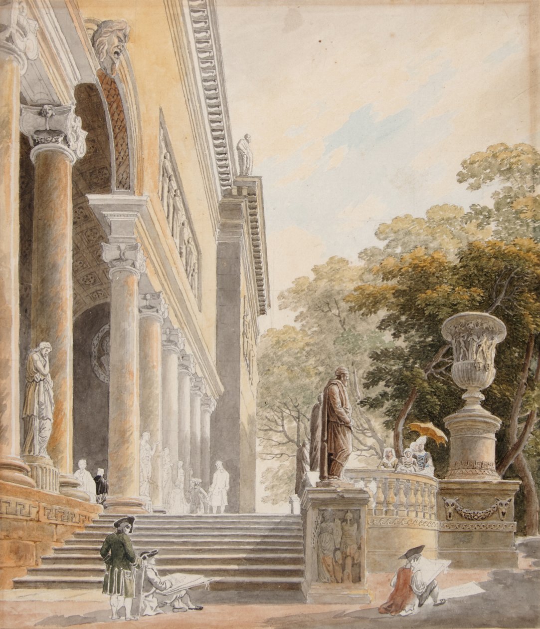 Pohled na vilu Medici od Hubert Robert