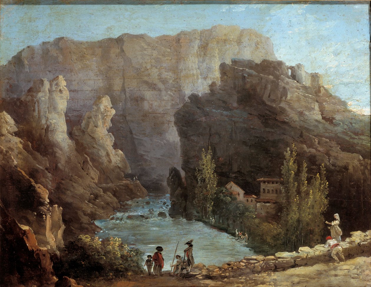 Pohled na fontánu Vaucluse Malba od Huberta Roberta (1733-1805) Avignon z 18. století, Musee Calvet. od Hubert Robert