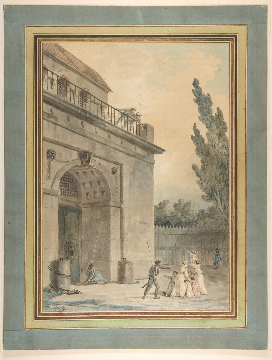 Návštěvníci opouštějící věznici od Hubert Robert