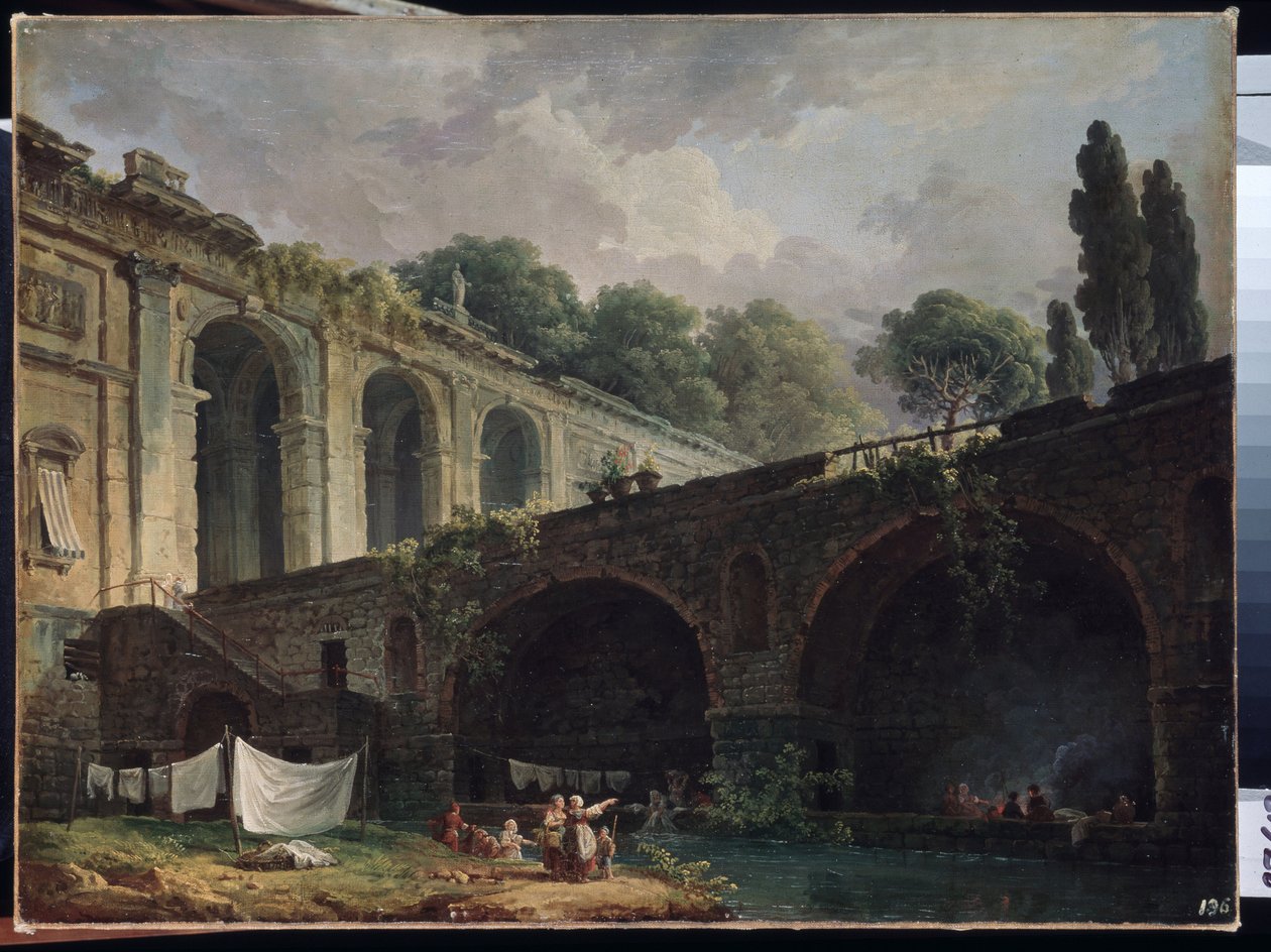 "Pohled na Villa Madama (Madame) v Římě"" Malba Huberta Roberta (1733-1808) Asi 1767 Ermitážní muzeum Petrohrad od Hubert Robert